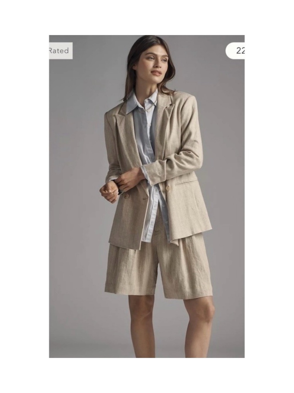 Maeve Linen-Blend Suit SIZE M/12